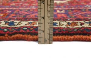 Vintage Red Geometric 4X12 Karajeh Persian Runner Rug