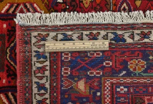 Vintage Red Geometric 4X12 Karajeh Persian Runner Rug