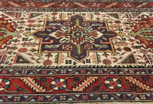 Vintage Cream Floral 3X12 Tabriz Persian Runner Rug