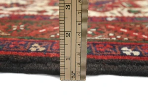 Vintage Cream Geometric 3'4X14'6 Karajeh Persian Runner Rug