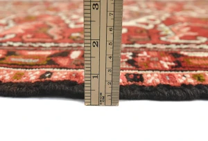 Vintage Red Geometric 3X9 Karajeh Persian Runner Rug