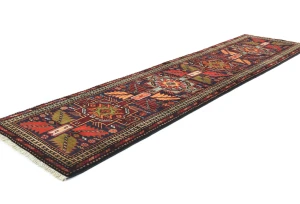 Vintage Purple Geometric 2'6X9'7 Ardabil Persian Runner Rug