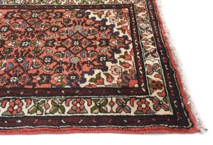 Vintage Bittersweet Red Floral Tribal 2'6X12'5 Hamedan Persian Runner Rug