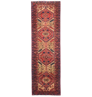 Semi Antique Red Tribal 3'2X10'6 Meshkin Persian Runner Rug