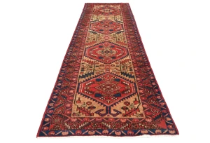 Semi Antique Red Tribal 3'2X10'6 Meshkin Persian Runner Rug