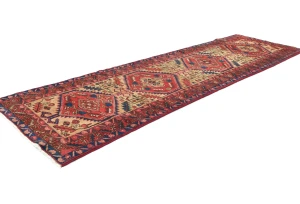 Semi Antique Red Tribal 3'2X10'6 Meshkin Persian Runner Rug