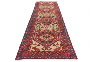 Semi Antique Red Tribal 3'2X10'6 Meshkin Persian Runner Rug