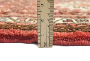 Vintage Bittersweet Red Geometric 2'8X16'4 Hamedan Persian Runner Rug