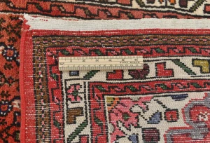 Vintage Bittersweet Red Geometric 2'8X16'4 Hamedan Persian Runner Rug