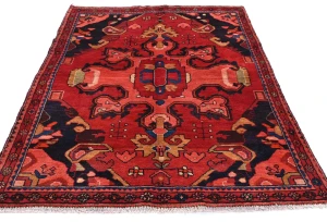 Vintage Red Tribal Floral 4'7X6'6 Lilian Persian Rug