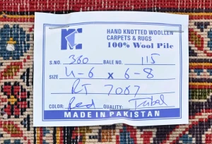 Vintage Red Traditional Floral 5X7 Kashan Persian Rug