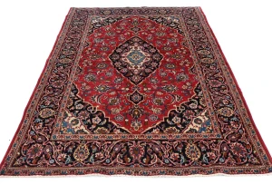 Vintage Red Traditional Floral 5X7 Kashan Persian Rug