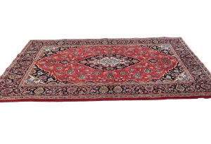 Vintage Red Traditional Floral 5X7 Kashan Persian Rug