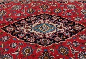 Vintage Red Traditional Floral 5X7 Kashan Persian Rug