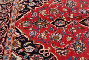 Vintage Red Traditional Floral 5X7 Kashan Persian Rug