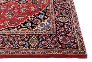 Vintage Red Traditional Floral 5X7 Kashan Persian Rug