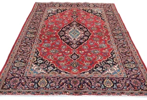 Vintage Red Traditional Floral 5X7 Kashan Persian Rug