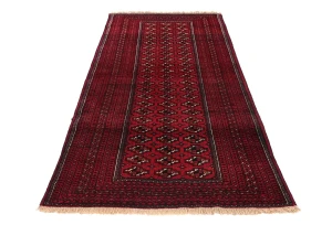 Vintage Red Tribal 4X7 Turkoman Persian Rug
