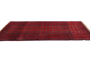 Vintage Red Tribal 4X7 Turkoman Persian Rug