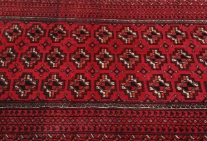 Vintage Red Tribal 4X7 Turkoman Persian Rug