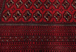 Vintage Red Tribal 4X7 Turkoman Persian Rug