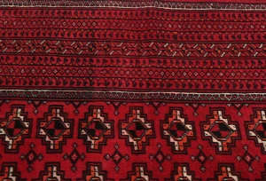 Vintage Red Tribal 4X7 Turkoman Persian Rug