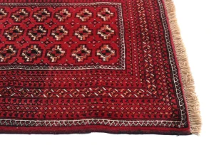 Vintage Red Tribal 4X7 Turkoman Persian Rug