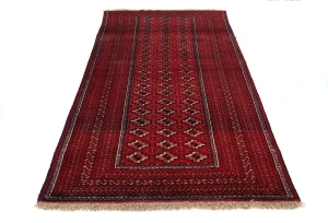 Vintage Red Tribal 4X7 Turkoman Persian Rug