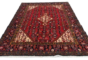 Vintage Red Floral Tribal 4X6 Hamedan Persian Rug