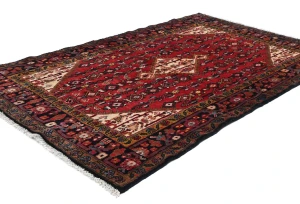 Vintage Red Floral Tribal 4X6 Hamedan Persian Rug