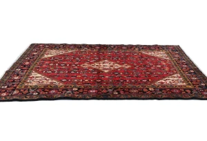 Vintage Red Floral Tribal 4X6 Hamedan Persian Rug