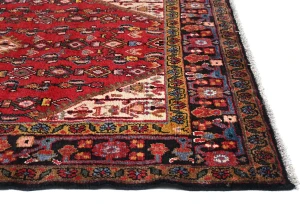 Vintage Red Floral Tribal 4X6 Hamedan Persian Rug