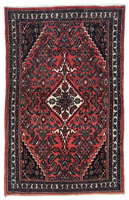 Vintage Bittersweet Red Floral Tribal 4'4X6'11 Hamedan Persian Rug