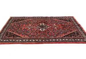 Vintage Bittersweet Red Floral Tribal 4'4X6'11 Hamedan Persian Rug