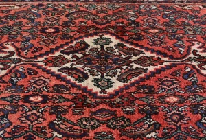 Vintage Bittersweet Red Floral Tribal 4'4X6'11 Hamedan Persian Rug
