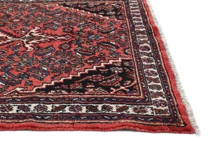 Vintage Bittersweet Red Floral Tribal 4'4X6'11 Hamedan Persian Rug