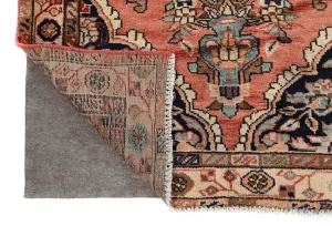 Vintage Light Salmon Floral Tribal 3'4X7'1 Hamedan Persian Rug