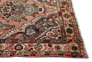 Vintage Light Salmon Floral Tribal 3'4X7'1 Hamedan Persian Rug