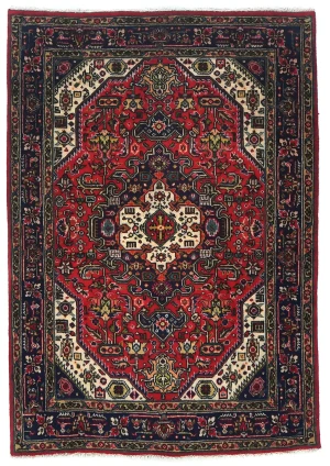 Vintage Red Traditional 3X5 Tabriz Persian Rug