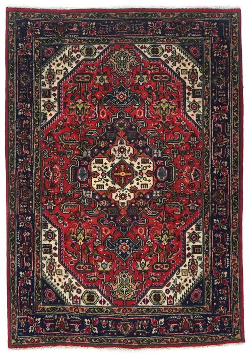 Vintage Red Traditional 3X5 Tabriz Persian Rug