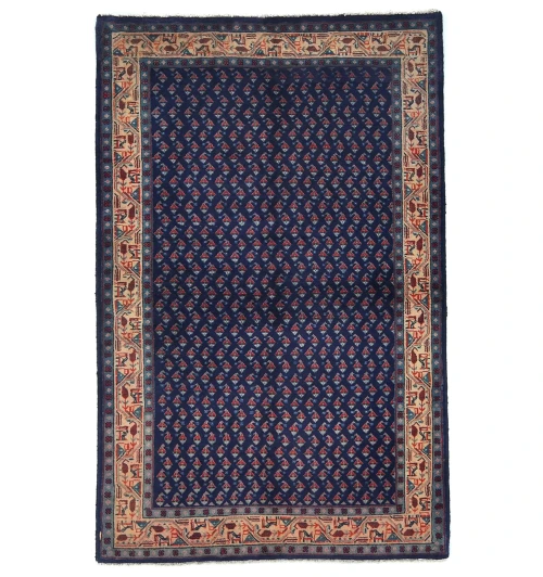 Vintage Purple-navy Tribal 3X5 Botemir Persian Rug