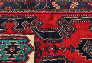 Vintage Red Tribal 3'4X9'5 Hamedan Persian Runner Rug
