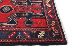 Vintage Red Tribal 3'4X9'5 Hamedan Persian Runner Rug