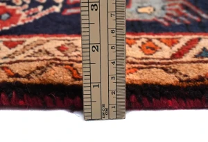 Vintage Purple-navy Tribal Pictorial 3X10 Meshkin Persian Runner Rug