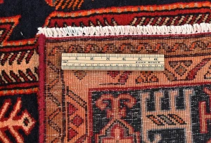 Vintage Purple-navy Tribal Pictorial 3X10 Meshkin Persian Runner Rug