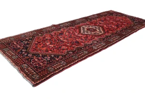 Vintage Red Tribal 3'6X9'5 Shiraz Persian Runner Rug