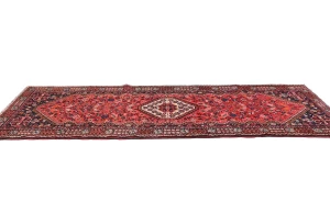 Vintage Red Tribal 3'6X9'5 Shiraz Persian Runner Rug