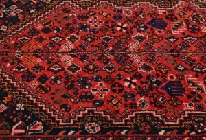 Vintage Red Tribal 3'6X9'5 Shiraz Persian Runner Rug