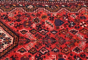 Vintage Red Tribal 3'6X9'5 Shiraz Persian Runner Rug
