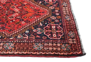 Vintage Red Tribal 3'6X9'5 Shiraz Persian Runner Rug